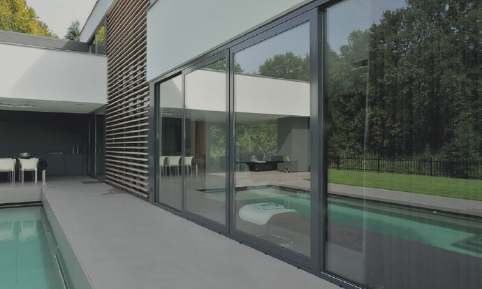 4 panel modern aluminium sliding door